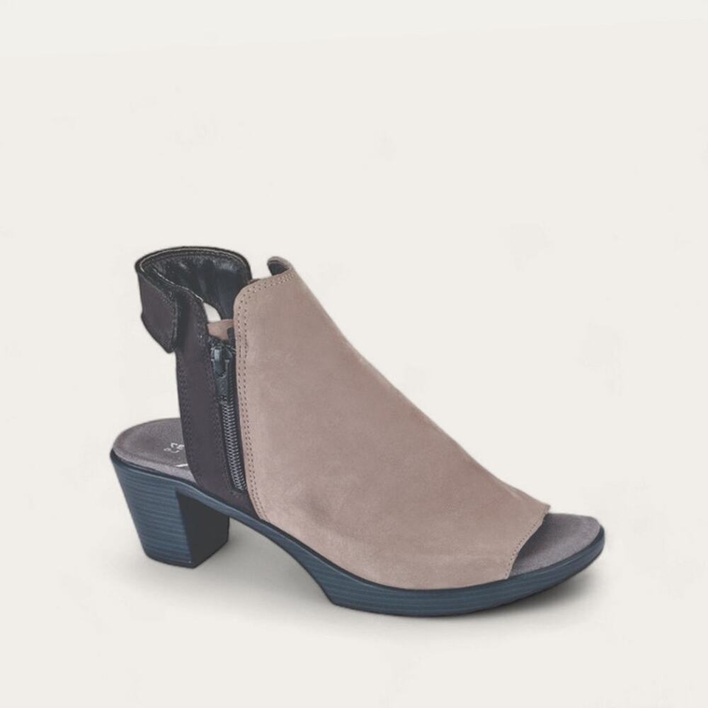 Naot Favorite Open Toe Booties Stone Nubuck Black Size 38 Comfort Sandals